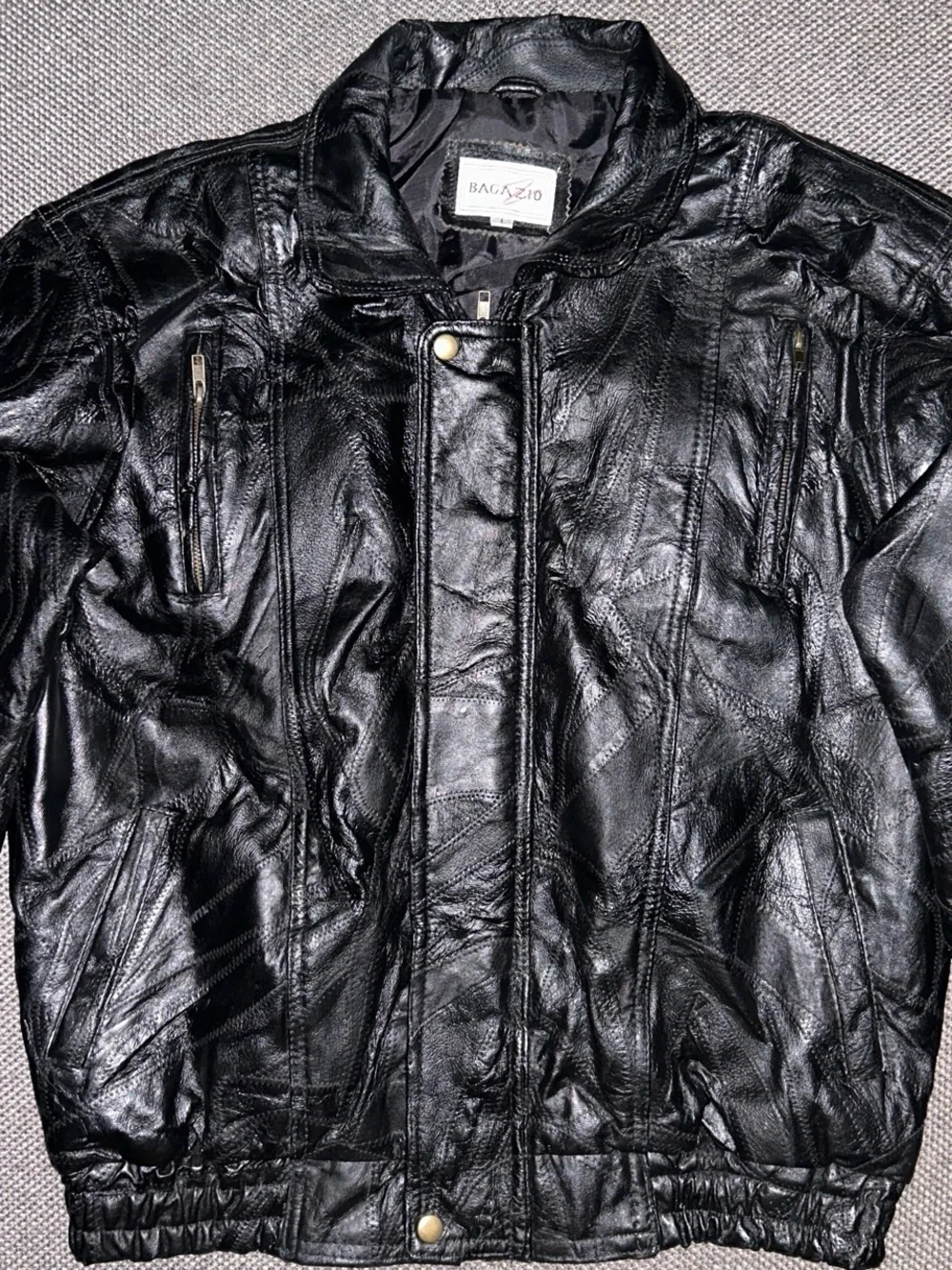 Rare 80s Black Bomber-Style Genuine Leather Jacket - Unbranded